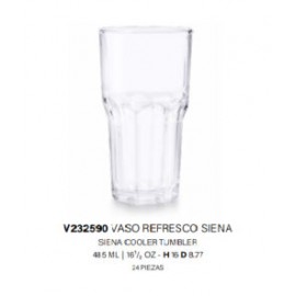 Vaso Reresco Siena 485Ml / 16.5 Oz, Caja 24Pzs