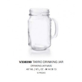 Tarro Drinking Jar 487Ml / 16.5 Oz, Caja 12 Pzs