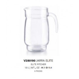 Jarra Elite 1.5L / 50.5 Oz, Caja 6 Pzs